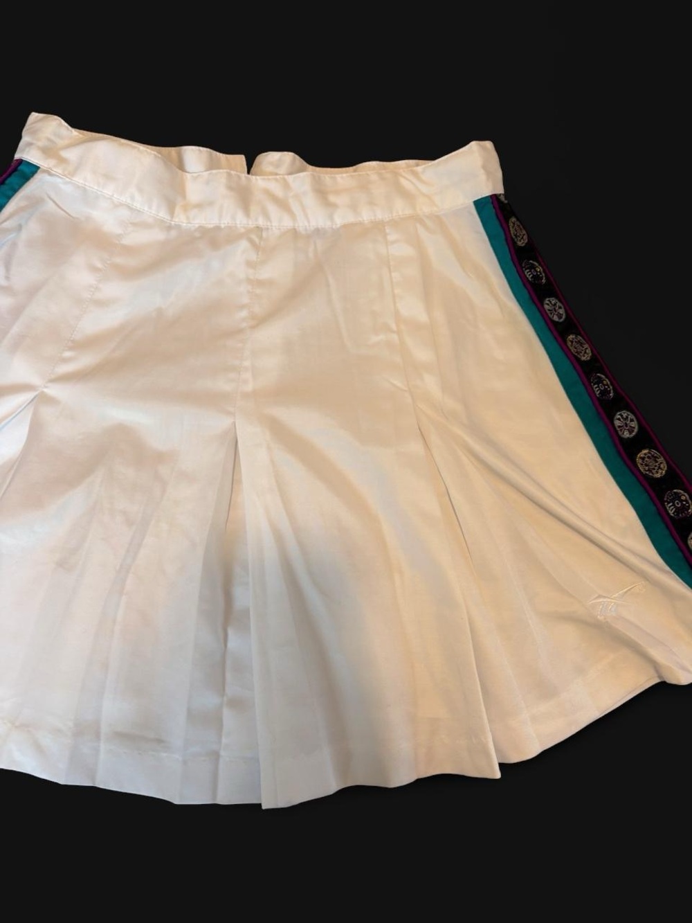 Vintage Reebok Girls Tennis Skirt White Pleated Athletic Skirt Y2K Size 10